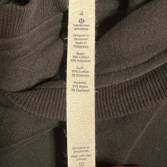 LULULEMON ATHLETICA Fleece Please Pullover Hooded Sweatshirt Black size 4 - Picture 16 of 16